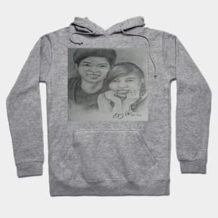 Boy and Girl Pencil Drawing Hoodie